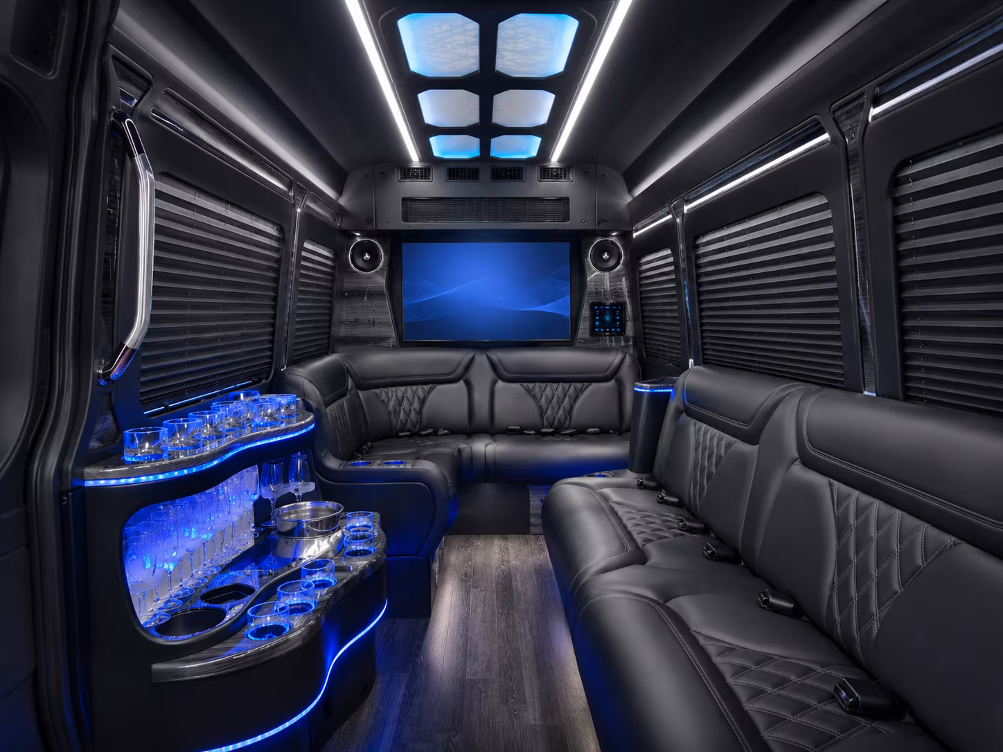 jersey city 25 passenger party bus interior