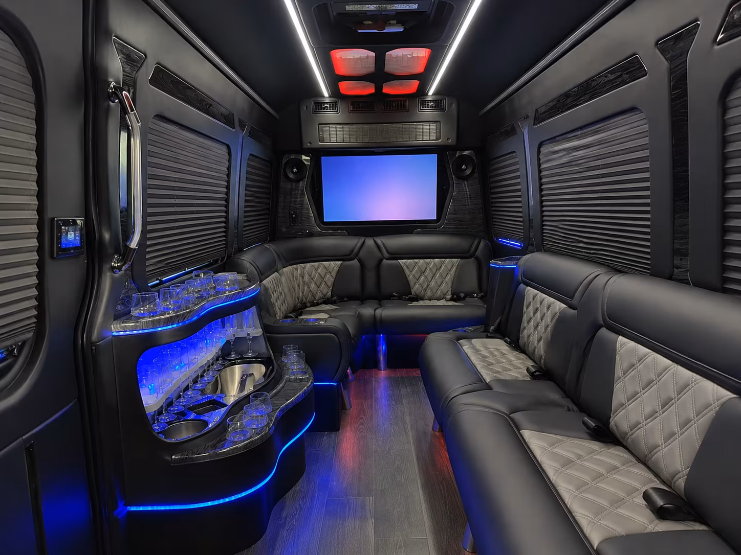 jersey city 30 passenger party bus inside