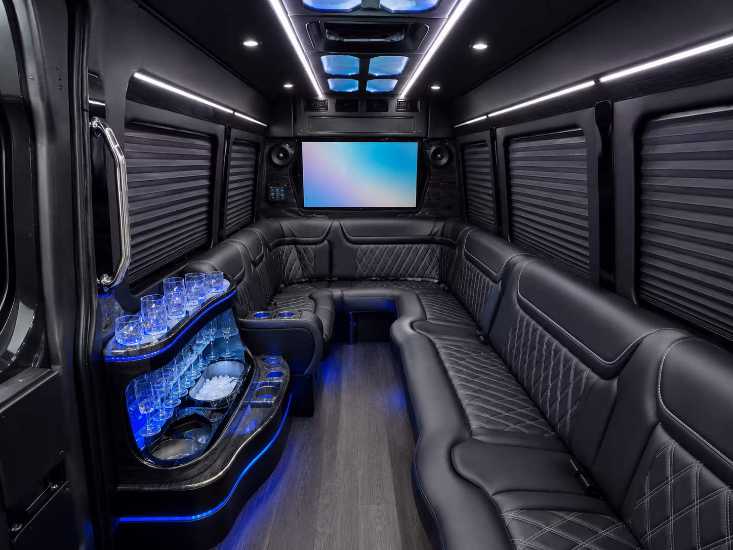 jersey city 40 passenger party bus inside